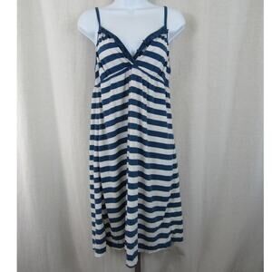 Aeropostale XL Juniors Blue and White Block Horizontal Striped Dress Tank V-Neck